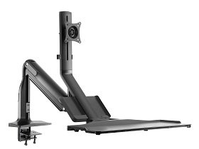 Gas Spring Floating Sit-Stand Single Monitor Mount